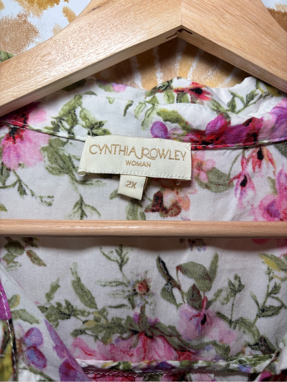 Cynthia Rowley Floral Sleeveless Blouse | Romantic Cottagecore Button Front Top - Picture 3 of 9